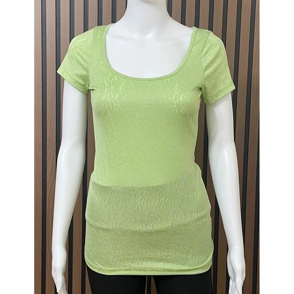 BKE Buckle Women's‎ S Green Top Burn Out Y2k  Open Back Sequin Vintage